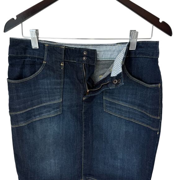 TOMMY HILFIGER Jean Skirt Womens 8 Dark Wash Denim Mini Pencil Patch Pockets - Picture 4 of 7